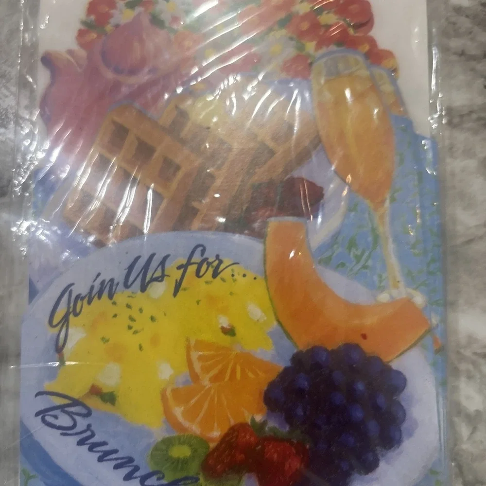 Rare Vintage Funky‎ Colorful 'Join Us for Brunch' Invitation Set of 8